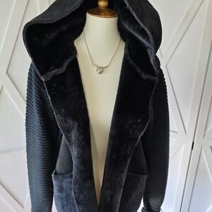 Elegant "Cliche" Black Jacket with Hood